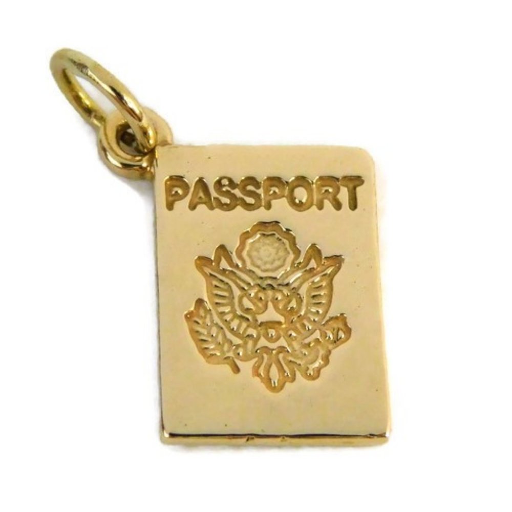 Passport Charm Pendant 14k Yellow Gold!!